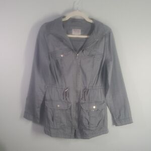 Mossimo Supply Co. Jacket Women's Size Small Utility in‎ Gray Snap cargo Pockets